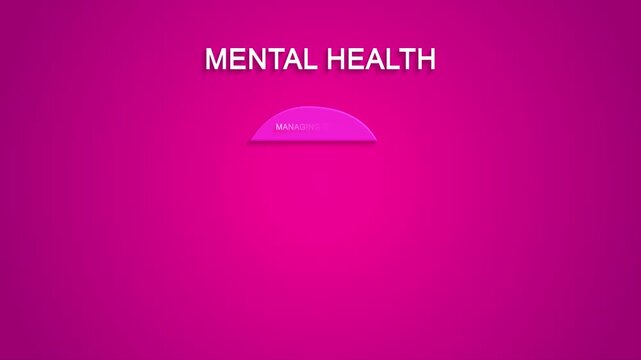 Mental Health infographic diagram chart video animation - managing stress, meaning and purpose, staying active, brain healthy diet, social connection, quality sleep
