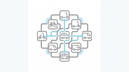 Fototapeta premium A flowchart of various transportation modes.