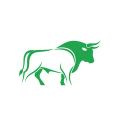 Fototapeta premium Green Bull Silhouette Logo, Strength and Power Symbol