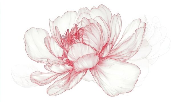 Beautiful white and pink rose flower with vibrant pink center nature's delicate bloom.