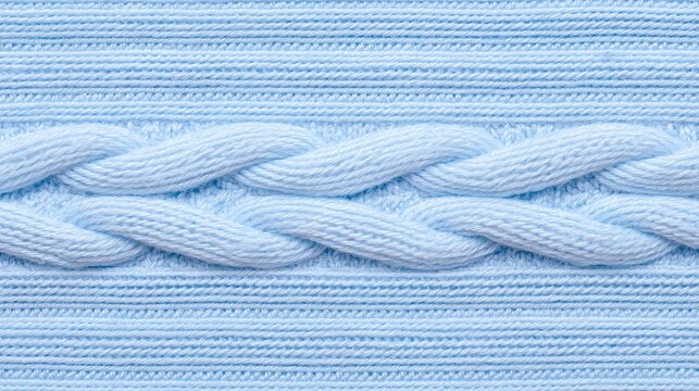 Close-up of cable knit texture background fabric made of wool textile with seamless pattern, winter sweater knitting yarn stitch woven soft cozy material abstract fashion design cloth