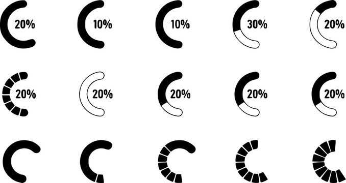 Loading circles set. Load vector icon.