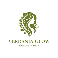 Obraz premium Verdania Glow Natural Beauty Logo Design.