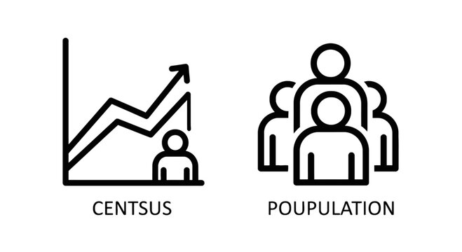 Census and population growth concept icon set line style illustration population demographics statistics analytics analysis business demography