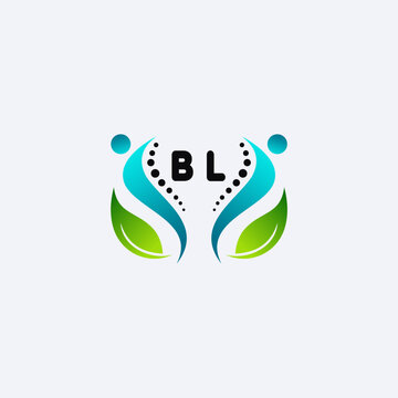 BL initials modern and minimalist abstract logo with human and leaf elements