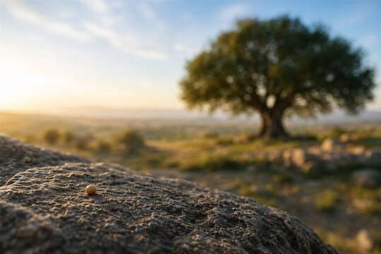 Mustard Seed Faith Growing Into Tree Christian Background