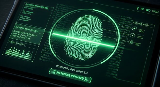 Advanced Biometric Fingerprint Scanning and Authentication Interface