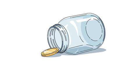 Glass Jar with Single Gold Coin. © Candra