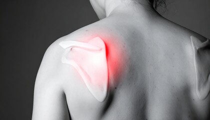 Fototapeta premium Back Pain Relief Strategy for Shoulder Discomfort and Muscle Strain