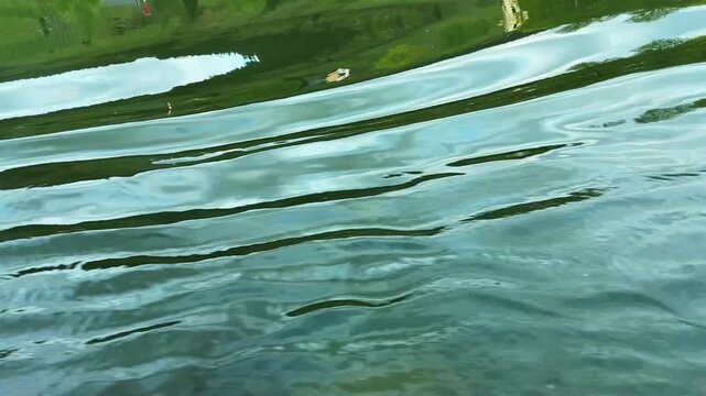 Reflections of light on water from soft waves in flowing water. Backgrounds.  
