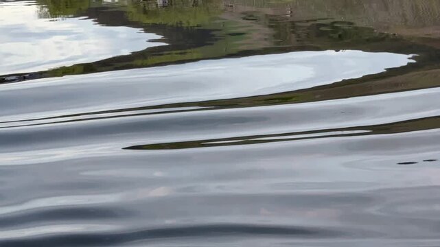 Reflections of light on water from soft waves in flowing water. Backgrounds.  