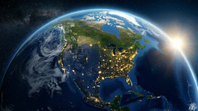 south america continent viewed from space video