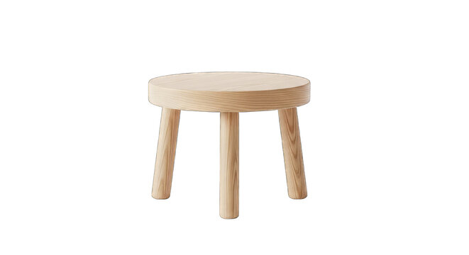 Small wooden stool with three legs on isolated on white cutout png transparent white festive celebration event festival carnival template poster banner download 2026 2027 2028