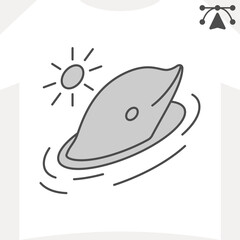 Obraz premium Dolphin and waves isometric icon, maritime concept. Vector graphics. A dolphin in the water, animal smiles, sun is shining sign and editable stroke, outline style icon for mobile or web design.
