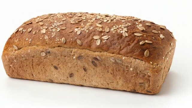 multigrain bread isolated on white background