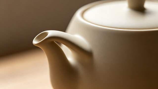 unanimity. A minimalist ceramic teapot with a seamless spout and smooth curves. bar promotions, beverage menus, designed for food & beverage menus and cafe branding, enhances appetite appeal.