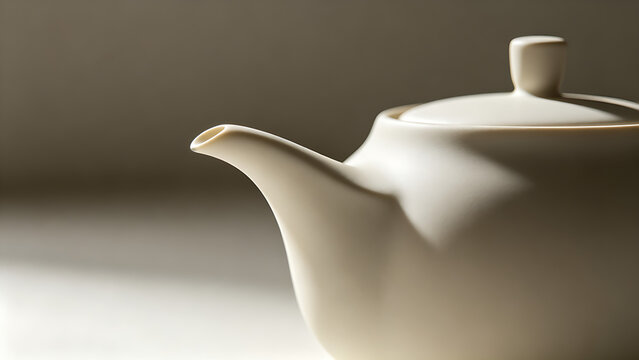 unanimity. A minimalist ceramic teapot with a seamless spout and smooth curves. bar promotions, beverage menus, designed for food & beverage menus and cafe branding, enhances appetite appeal.