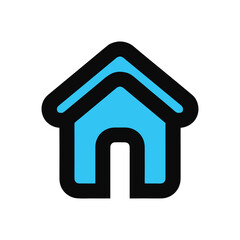 Fototapeta premium Modern Minimalist Home Icon – Clean Thin Line House Symbol, Simple Real Estate UI Vector