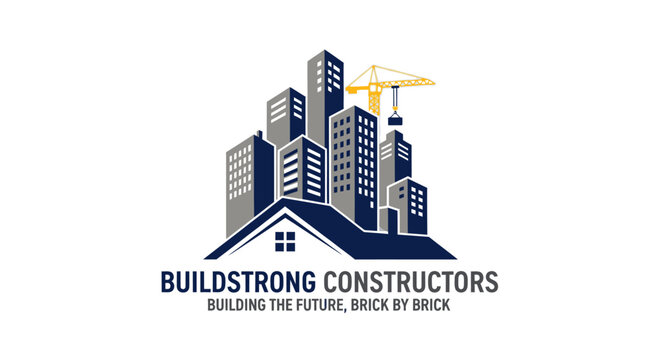 Buildstrong Constructors company logo design.