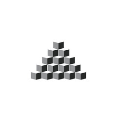 Obraz premium A pyramid structure composed of 3D cubes.