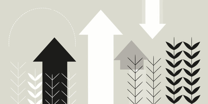 arrow growth visualization with ascending patterns high quality