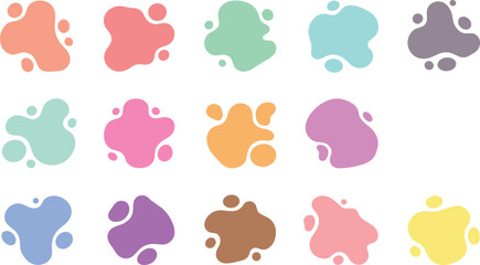 Fototapeta premium Abstract Colorful Liquid Blob Shapes Collection with Organic Fluid Forms Modern Flat Style Vector Illustration Set for Background Design and Creative Projects.
