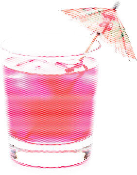 Drink comic print vector and pop art cocktail for graphic design retro halftone