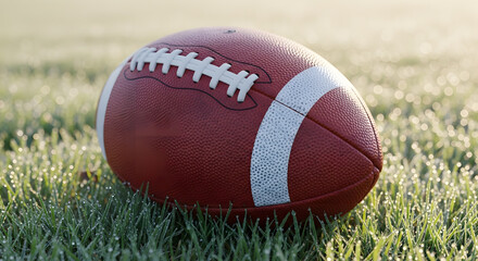 Obraz premium American Football on Grass Field Cinematic Lighting