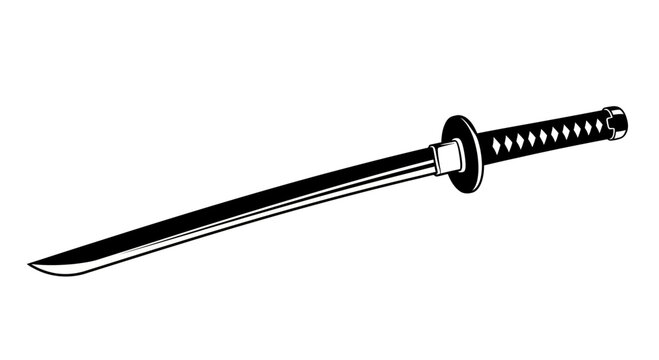 A Japanese katana sword with handle.