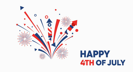 Festive Red Blue White Abstract Firework Explosion Celebration Event Design © RysqoAlfajrii