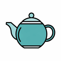 Obraz premium Teapot icon with handle and spout isolated on white background.