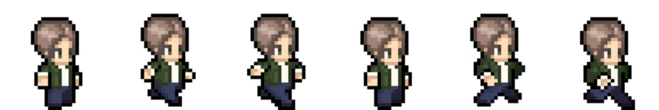 Pixel Art Character Run Animation Sprite Sheet for 2D Games