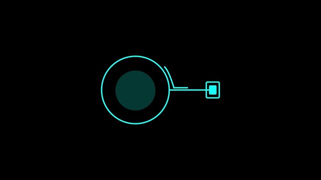 Interface graphic callout with circle. Cyan futuristic interface graphic callout. Professional interface graphic callout for navigation and technology display design art.