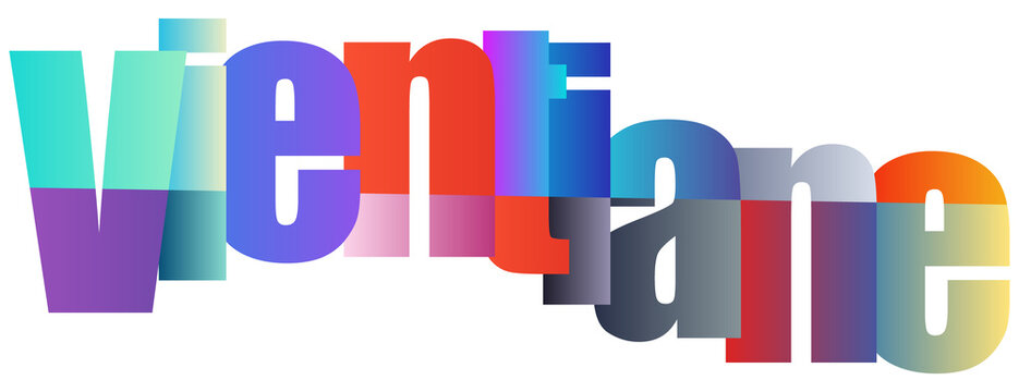 Colorful Gradient Text Design Featuring Vientiane Typography Style