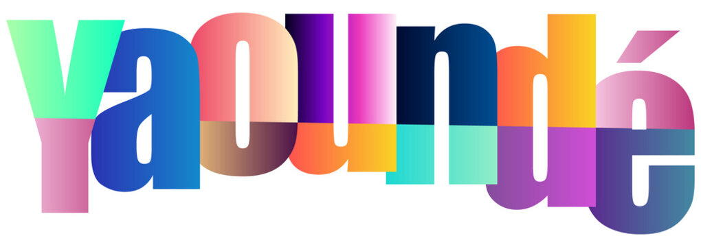 Colorful Gradient Text Design Featuring Yaounde City Name Creatively Styled