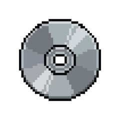 Fototapeta premium Silver compact disc pixel art illustration