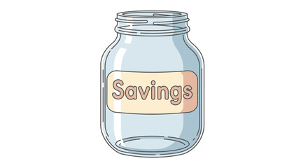 Empty glass jar for savings money. © Satria