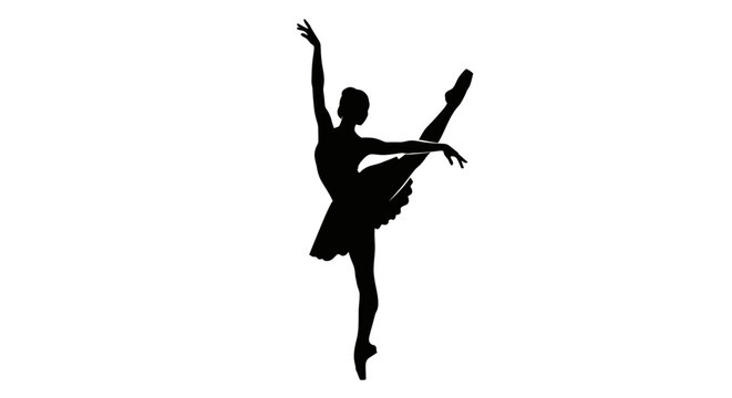 Black silhouette of a ballerina dancing