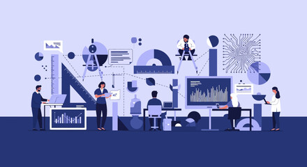 Obraz premium Business People Working Office Space.