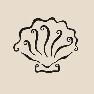 classic sea oyster shell logo