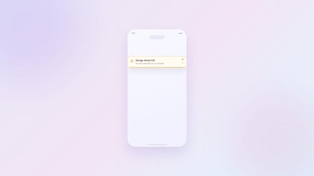 Mobile App Light Notification Popup Toast Alert UI Animation