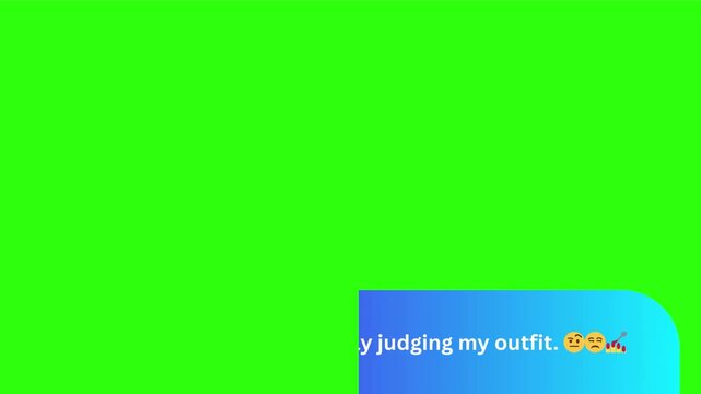 Eid ul adha  Social media comment overlay on green screen, digital text bubble with emojis, viral video interface element for content creators