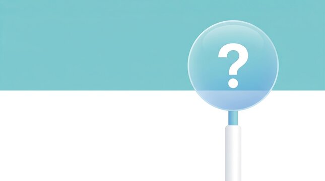 3D blue question mark icon floating on light blue gradient background for problem solving and decision making