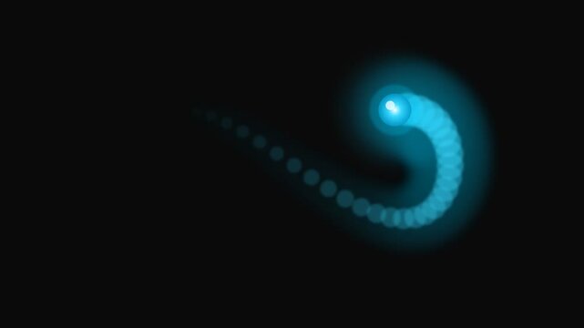 Glowing neon blue circle animation on dark blue background
