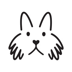 Obraz premium Cute and funny sketched face of dog. Dog head icon. Outline style. Cartoon dog face. Silhouette simple. Animal Logotype concept. Logo design template