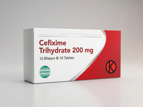 Cefixime Trihydrate 200mg Antibiotic Medicine Box Packaging