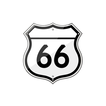 Vintage route 66 highway shield sign