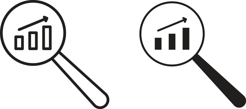 Analysis icon for social media, app, and web design. Vector illustration.