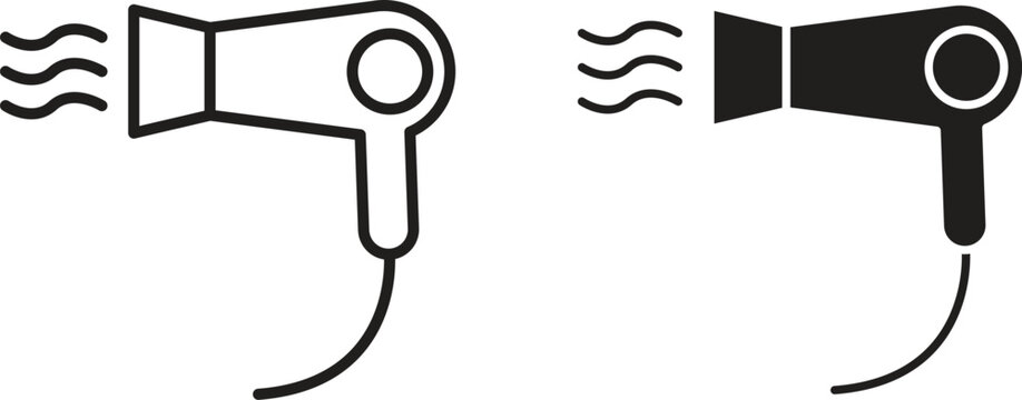 Blow dryer icon for social media, app, and web design. Vector illustration.