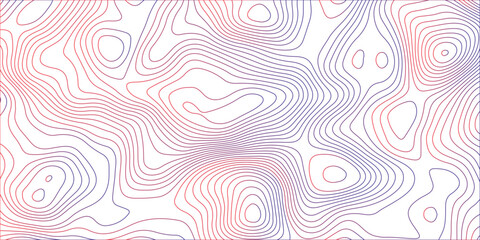 Fototapeta premium Abstract colorful contour wave lines topographic background, lines map seamless pattern, modern wallpaper texture and realistic design used for banner and posters, mountain relief geographic pattern.